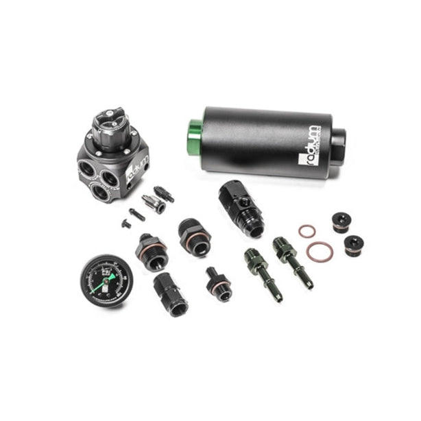 Radium Engineering Fuel Pressure Regulator and Fuel Filter Kit With Microglass Filter 01-06 BMW E46 M3