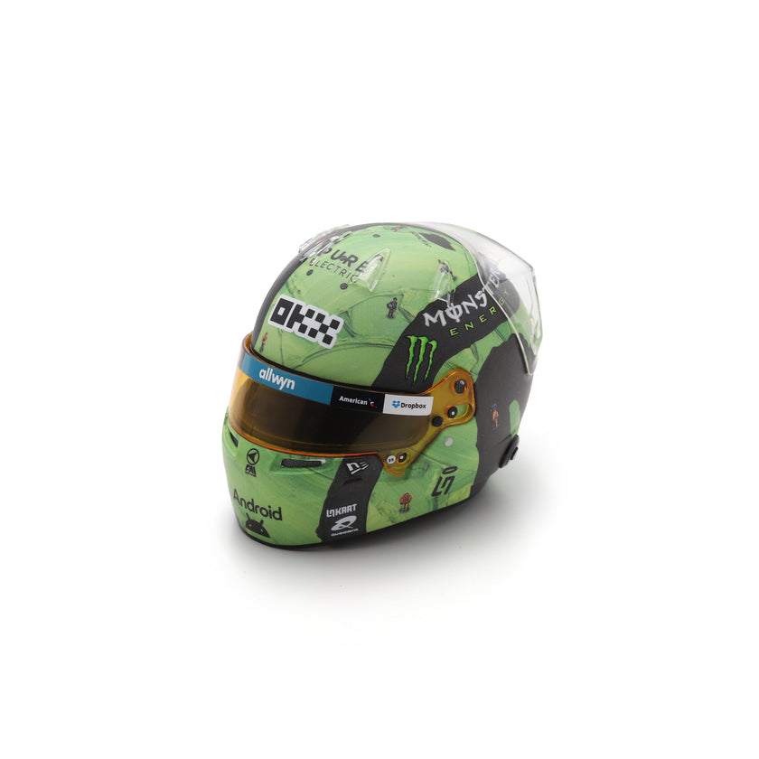 Spark McLaren Racing F1 F1 Team Lando Norris 2025 Las Vegas GP Mini Helmet Adults - Green - 1:5 Scale
