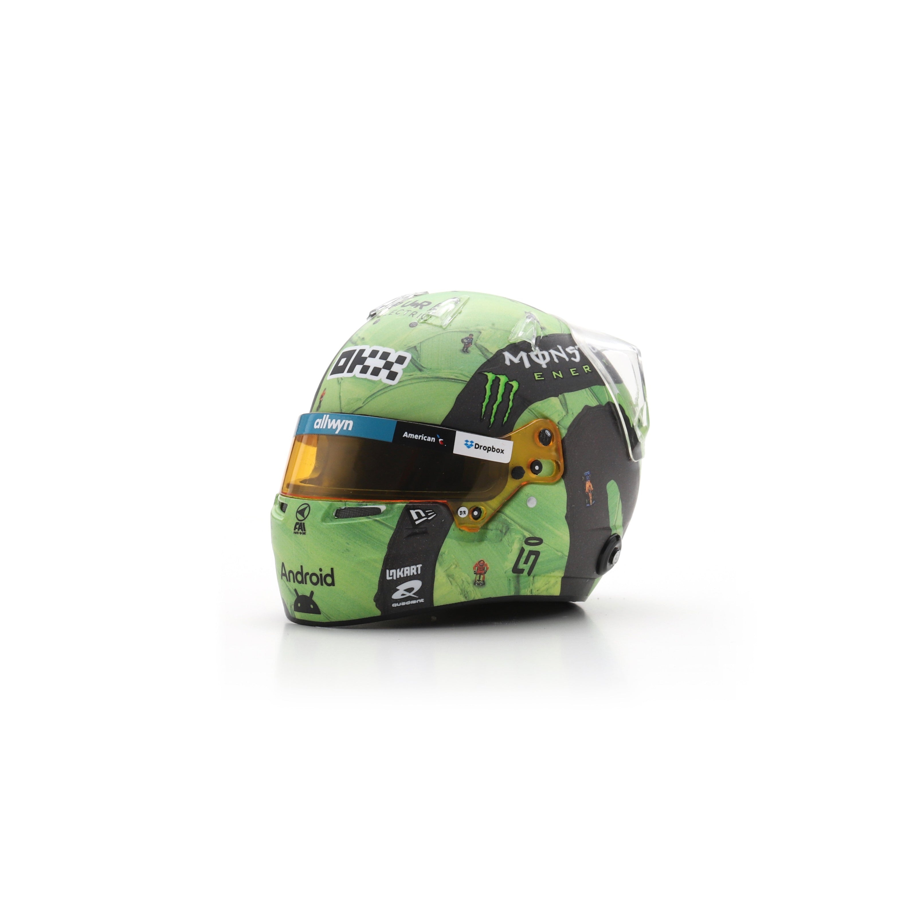 Spark McLaren Racing F1 F1 Team Lando Norris 2025 Las Vegas GP Mini Helmet Adults - Green - 1:5 Scale