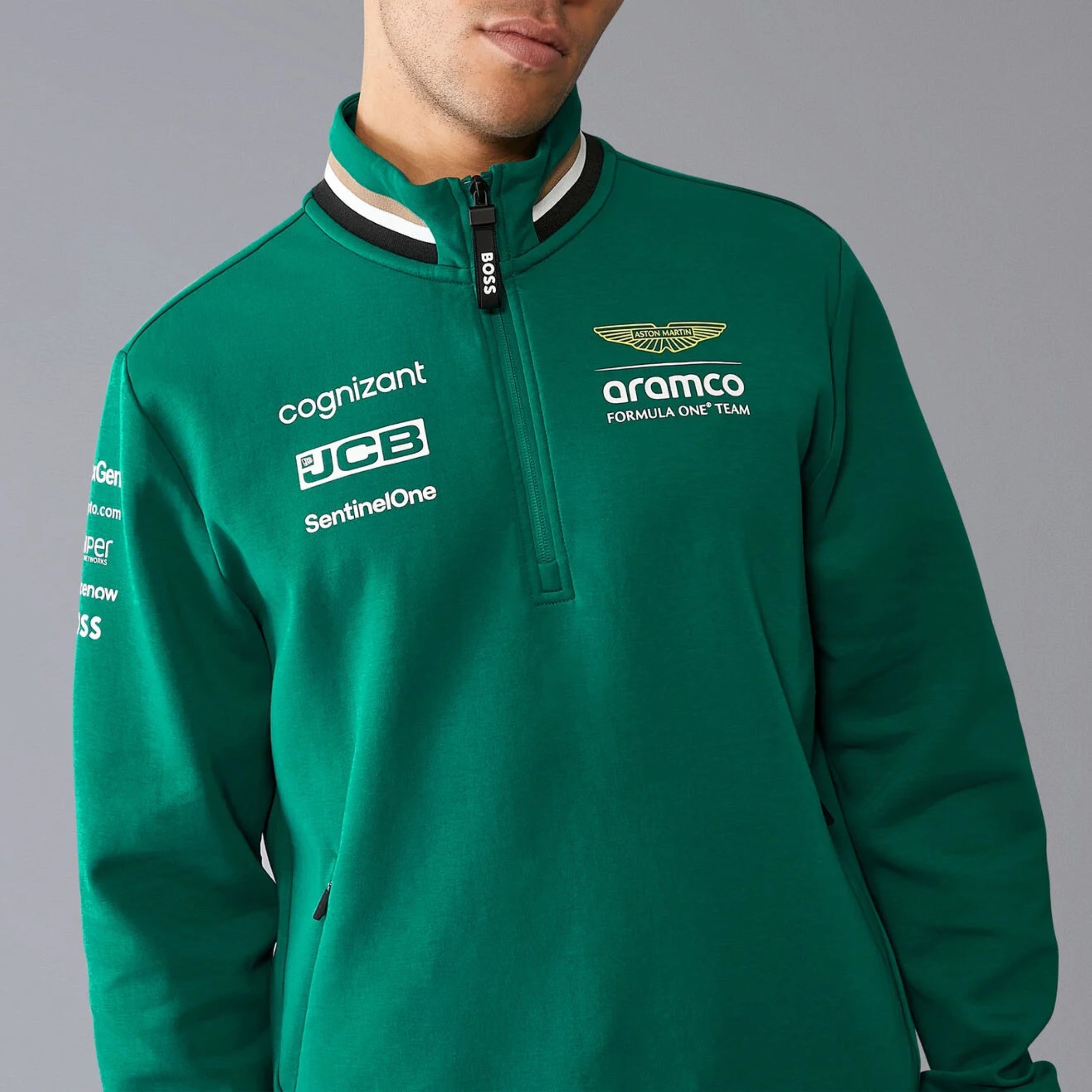 Aston Martin F1 Team 2024 Quarter Zip Mens - Green