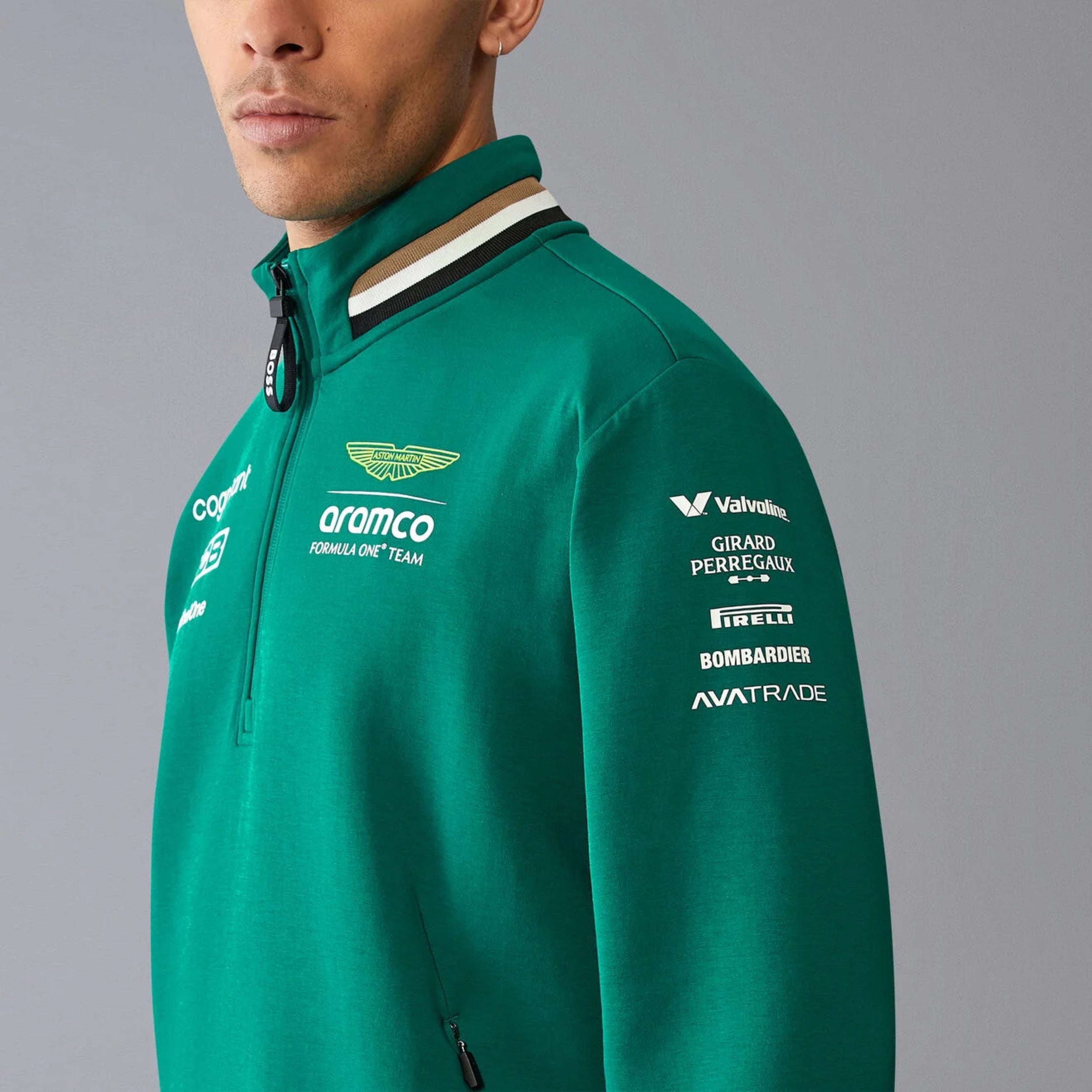 Aston Martin F1 Team 2024 Quarter Zip Mens - Green