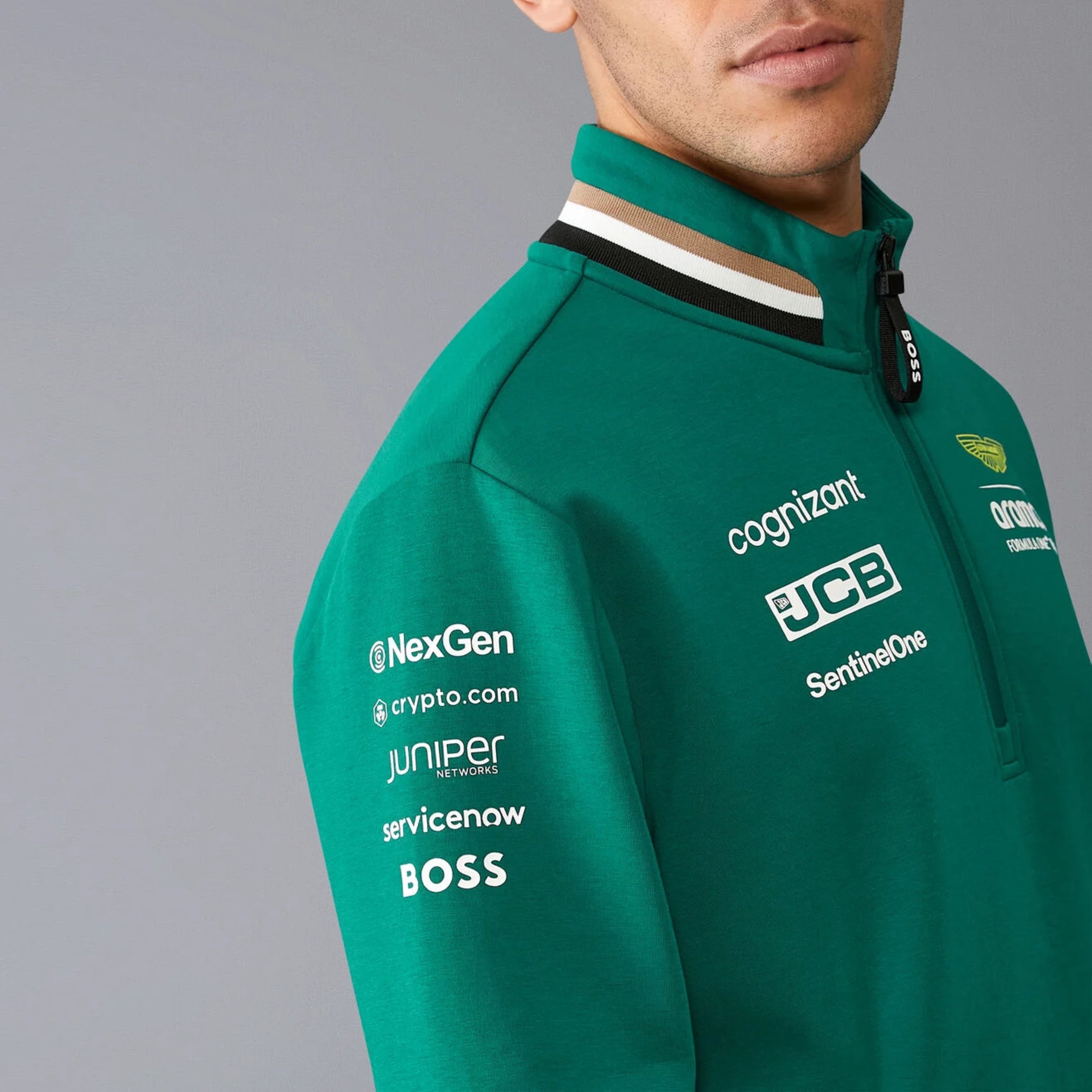 Aston Martin F1 Team 2024 Quarter Zip Mens - Green