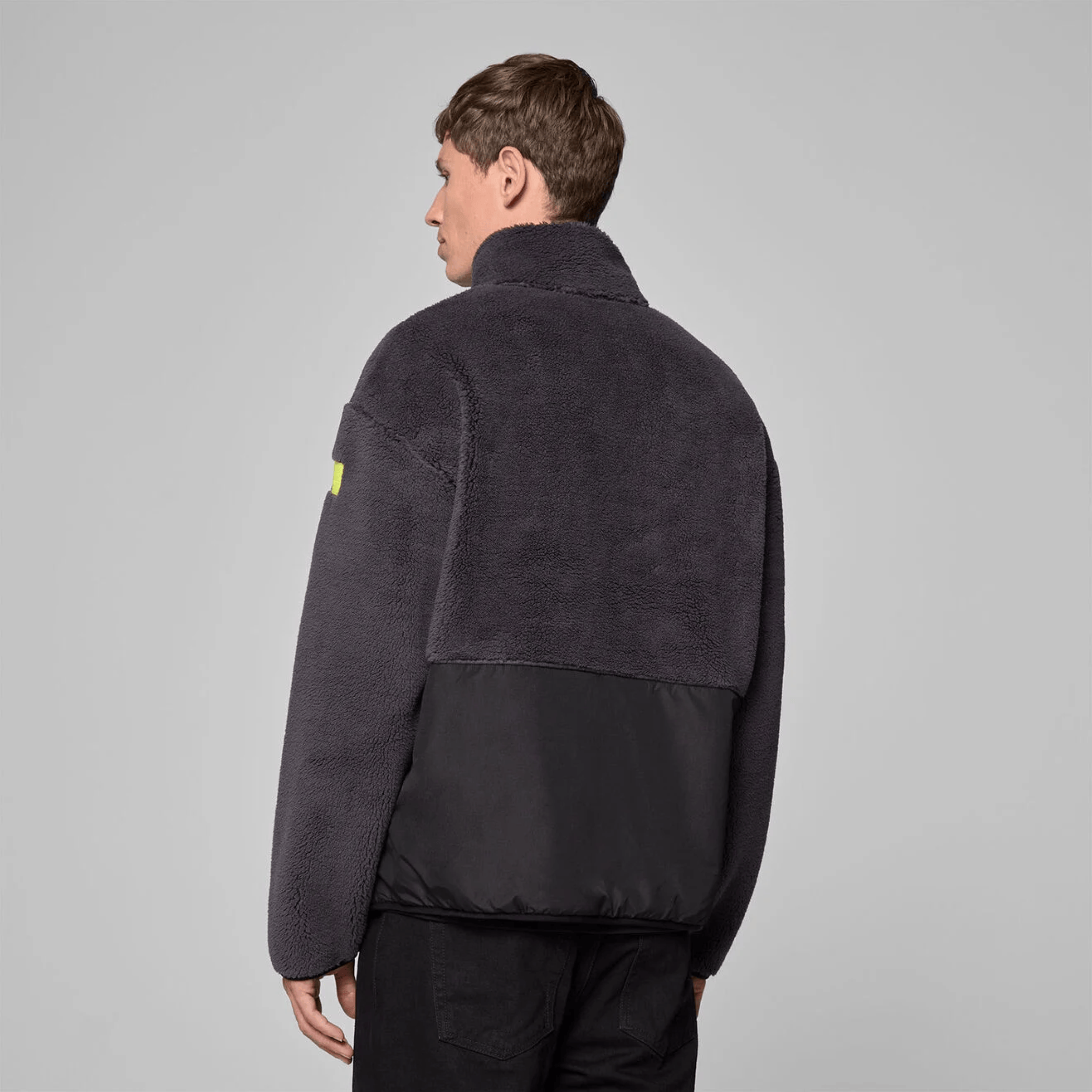 Aston Martin F1 Tech Sherpa Jacket Mens - Pirate Black