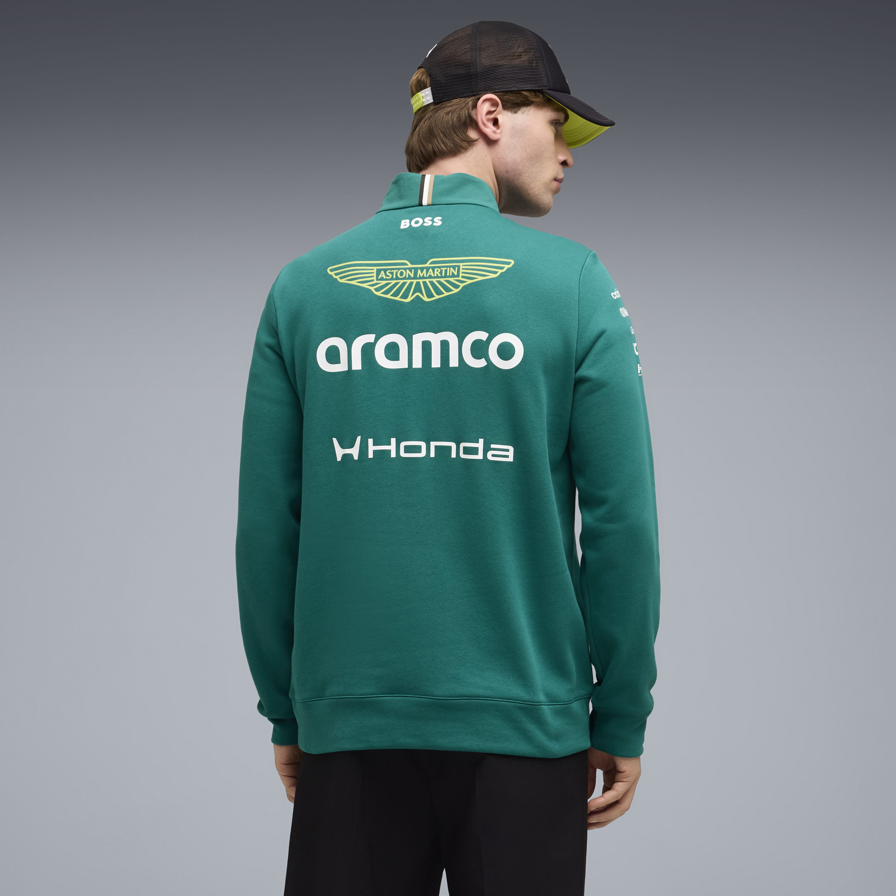 Aston Martin F1 Team 2026 Half Zip Sweat Mens - Green Lux
