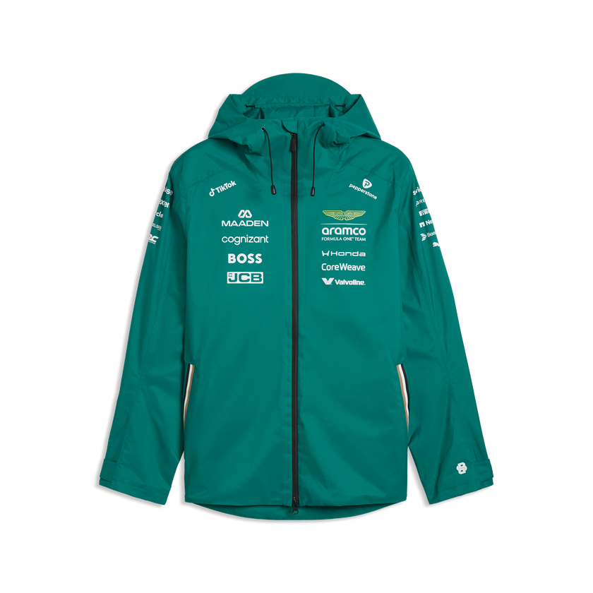 Aston Martin F1 Team 2026 Rain Jacket Mens - Green Lux