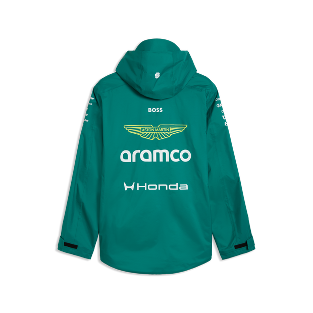 Aston Martin F1 Team 2026 Rain Jacket Mens - Green Lux