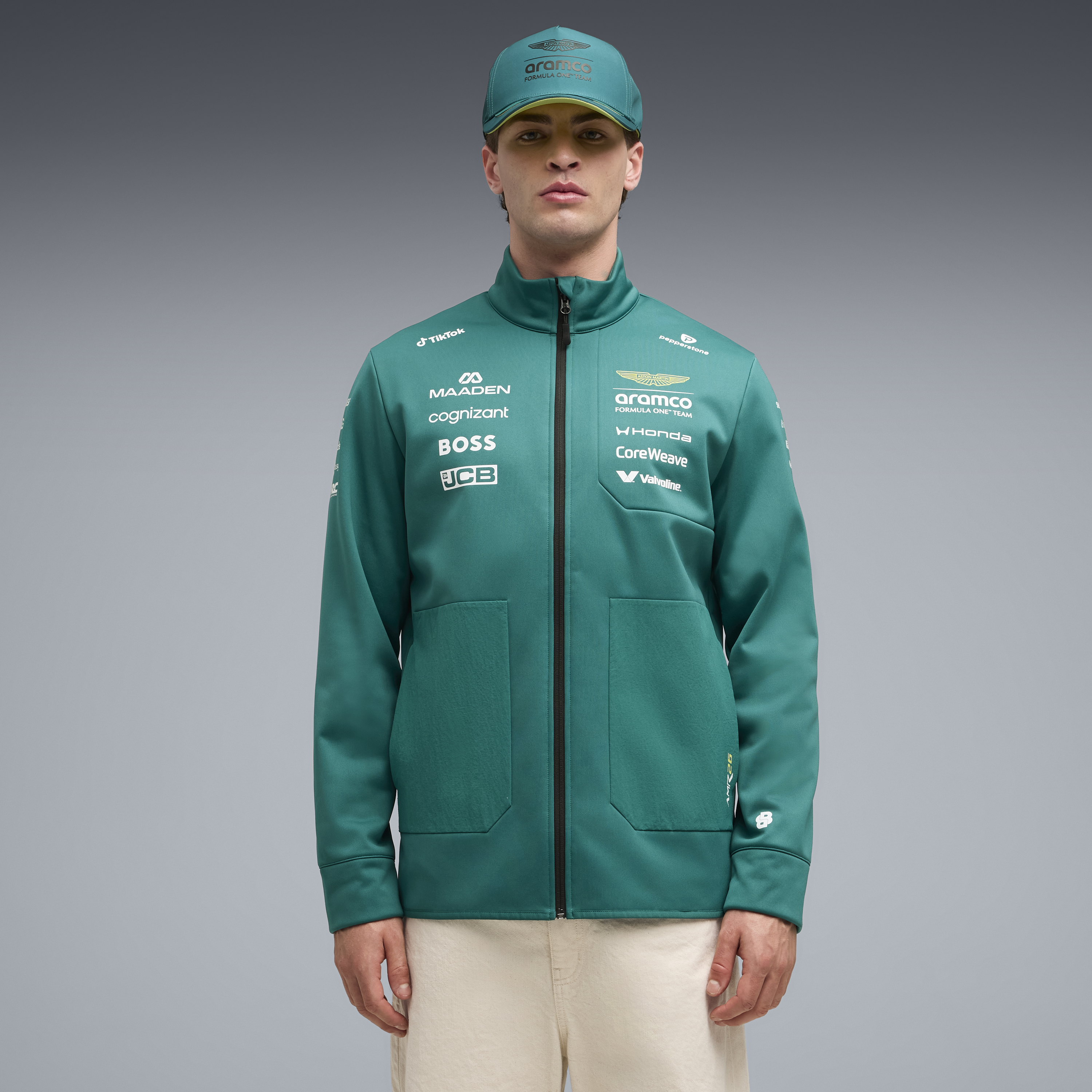 Aston Martin F1 Team 2026 Softshell Jacket Mens - Green Lux