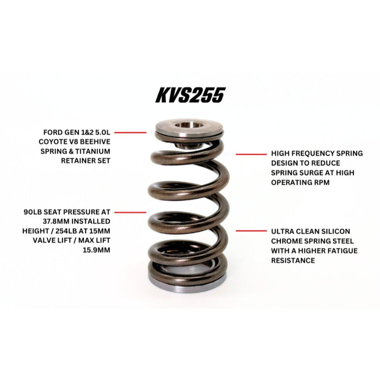 Kelford Cams Beehive Valve Spring and Titantium Retainer Set Ford Gen1 Gen2 5.0L Coyote V8