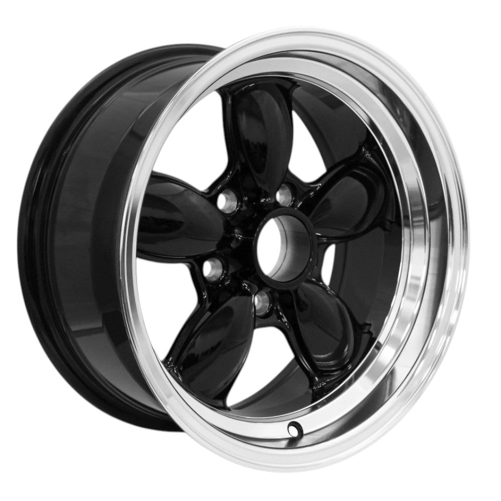 Team Dynamics Pro Classic Ford Mustang Alloy Wheel 15x7 ET-5 5x114.3 Black Polished 73.1mm CB