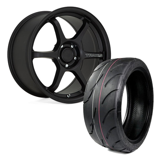 Motegi MR145 TRAKLITE 3.0 18x8.5 ET35 5x114 Satin Black Alloy Wheel Nankang AR1 Semi Slick 235/40/18 Tyres (Set of 4) Toyota GR Yaris (Track Wheel Bundle)