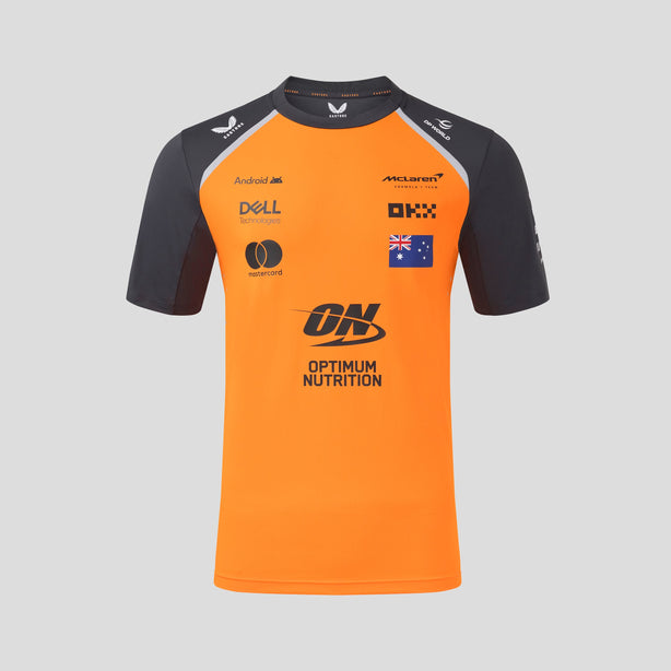 McLaren Racing F1 Official Team 2025 Set Up T-Shirt Oscar Piastri Mens - Papaya