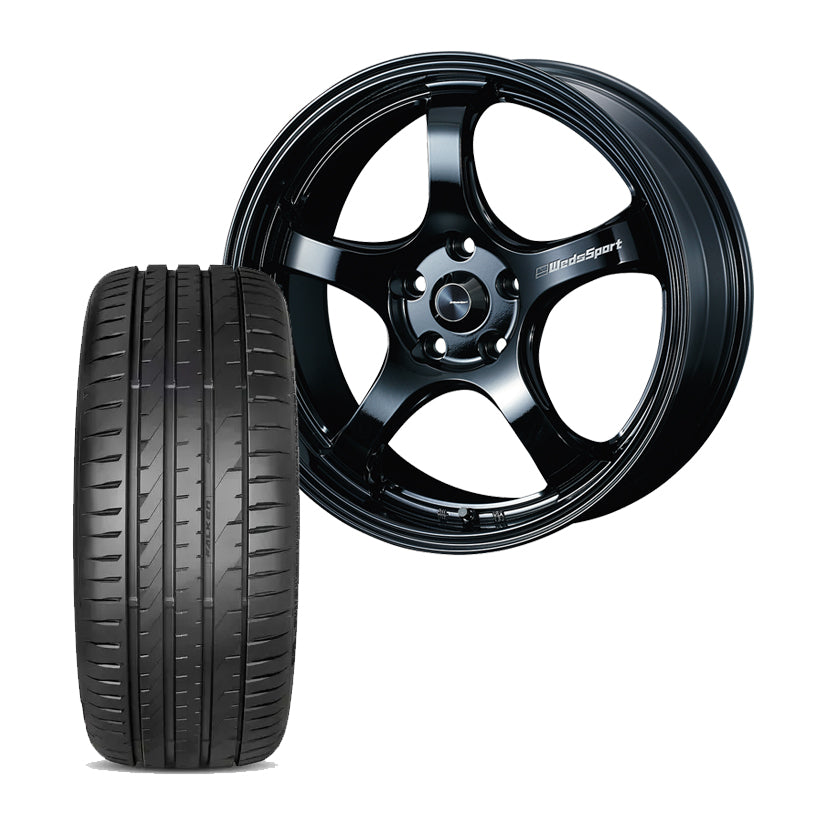 WedsSport RN-05M 18x9.5 ET36 Gloss Black Wheel Falken FK520 265/35/18 Tyre (Set of 4) Honda Civic Type R FK8