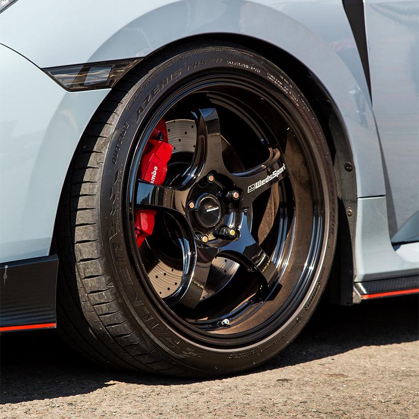 WedsSport RN-05M 18x9.5 ET36 Gloss Black Wheel Falken FK520 265/35/18 Tyre (Set of 4) Honda Civic Type R FK8
