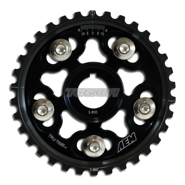 AEM Tru-Time Adjustable Cam Gear Black 5-Bolt Honda B-Series