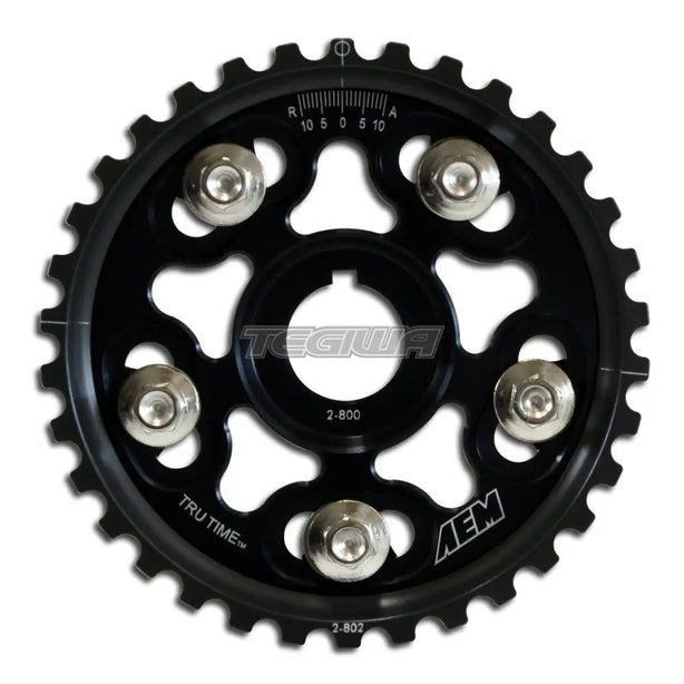 AEM Tru-Time Adjustable Cam Gear Black 5-Bolt Honda B-Series