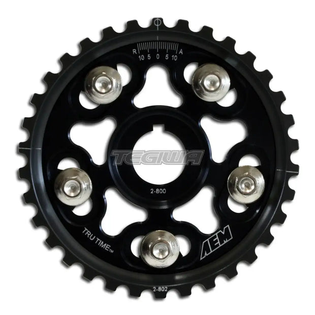 AEM Tru-Time Adjustable Cam Gear Black 5-Bolt Honda B-Series