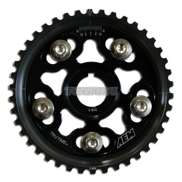 AEM Tru-Time Adjustable Cam Gear Black 5-Bolt Honda H-Series H22A1 H22A4
