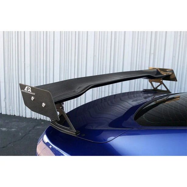 APR Performance GTC-200 60.5in Adjustable Carbon Fiber Wing With Carbon Fiber Factory Spoiler Center Pedestal Cover Ford Mustang 18+