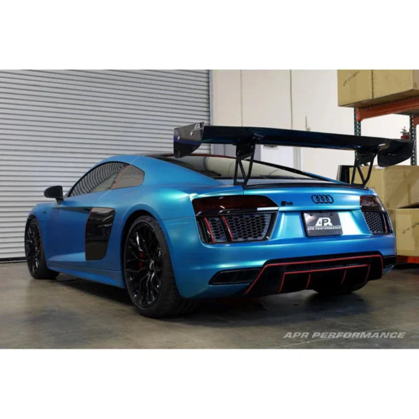 APR Performance GTC-500 71in Adjustable Carbon Fiber Wing With Carbon Active Spoiler Replacement Audi R8 16+