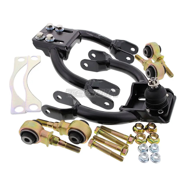 Hardrace Honda Civic EG DC2 Del Sol Front Upper Camber Kit Black Included Hardened Rubber Bushing 2Pcs