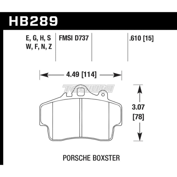 HAWK Performance Blue 9012 Motorsports Brake Pads Front - HB289E.610