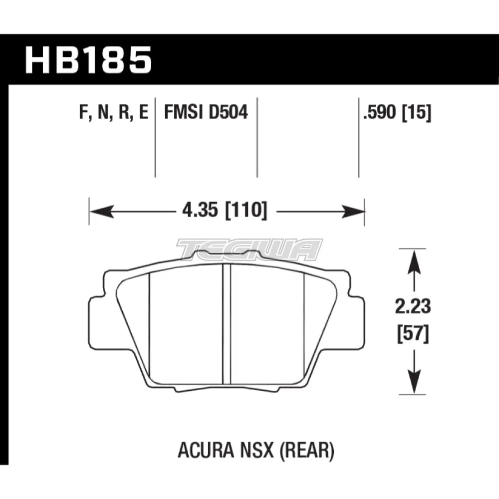 HAWK Performance Blue 9012 Motorsports Brake Pads Rear - HB185E.590