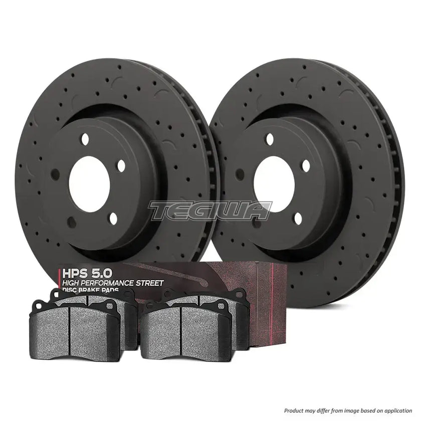 HAWK Performance Brake Kit - HPS 5.0 Pads With Talon Slotted & Drilled Discs Front BMW E46 330 330D 2.9-3.0L 99-05