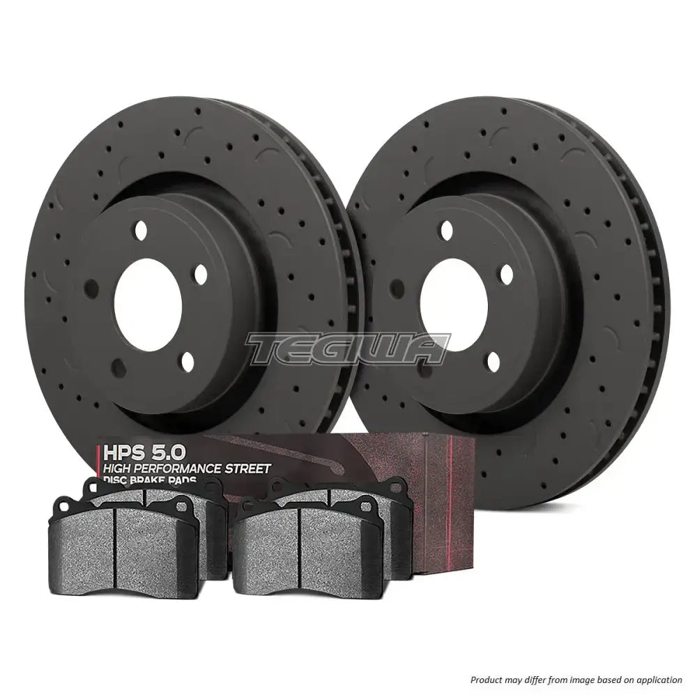 HAWK Performance Brake Kit - HPS 5.0 Pads With Talon Slotted & Drilled Discs Front BMW E46 330 330D 2.9-3.0L 99-05