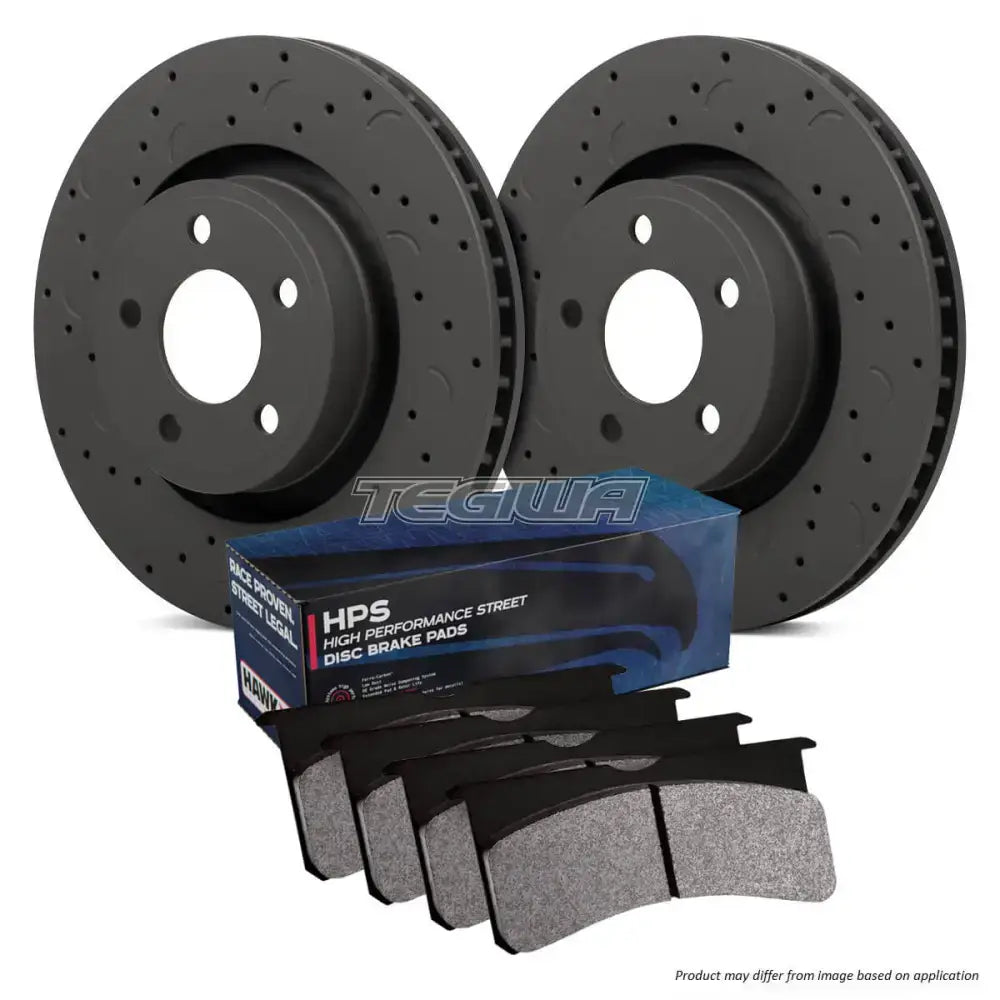 HAWK Performance Brake Kit - HPS Pads With Talon Slotted & Drilled Discs Rear Mini Cooper One R56 1.4-1.6L 06-14 (TRW Caliper)