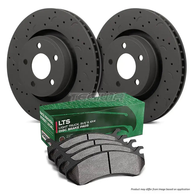HAWK Performance Brake Kit - LTS Pads With Talon Slotted & Drilled Discs Rear BMW E46 330 330D 00-07