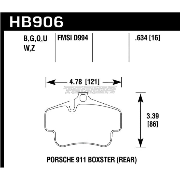 HAWK Performance DTC-30 Motorsports Brake Pads Rear - HB906W.634