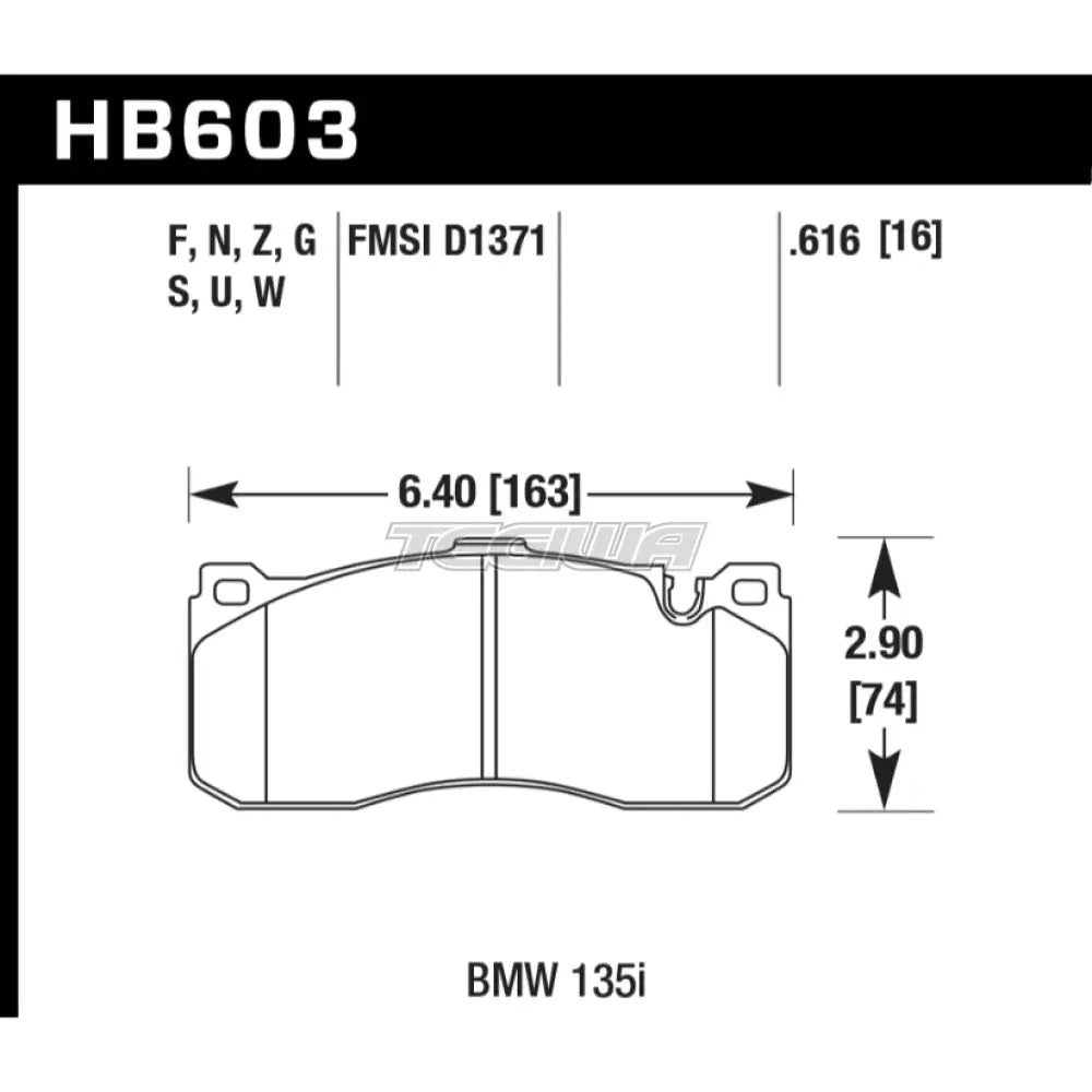 HAWK Performance DTC-70 Motorsports Brake Pads Front - HB603U.616