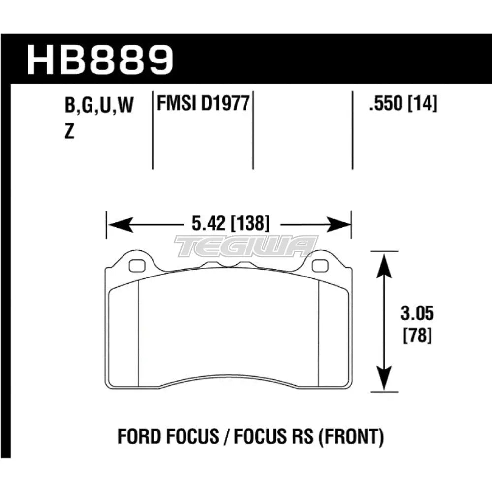 HAWK Performance DTC-70 Motorsports Brake Pads Front - HB889U.550
