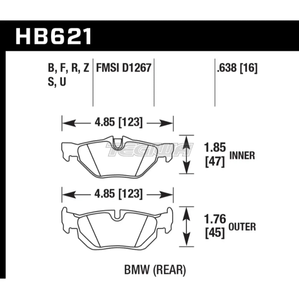 HAWK Performance DTC-70 Motorsports Brake Pads Rear - HB621U.638
