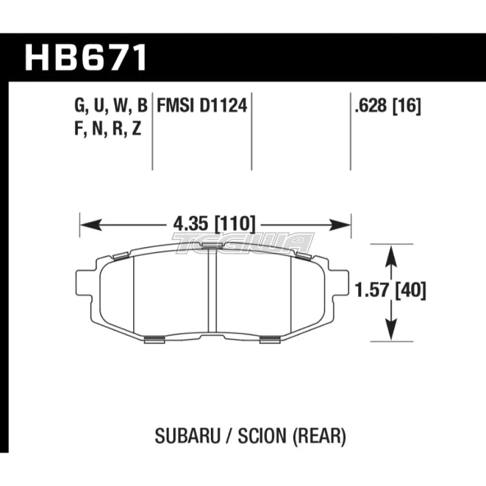 HAWK Performance DTC-80 Motorsports Brake Pads Rear - HB671Q.628
