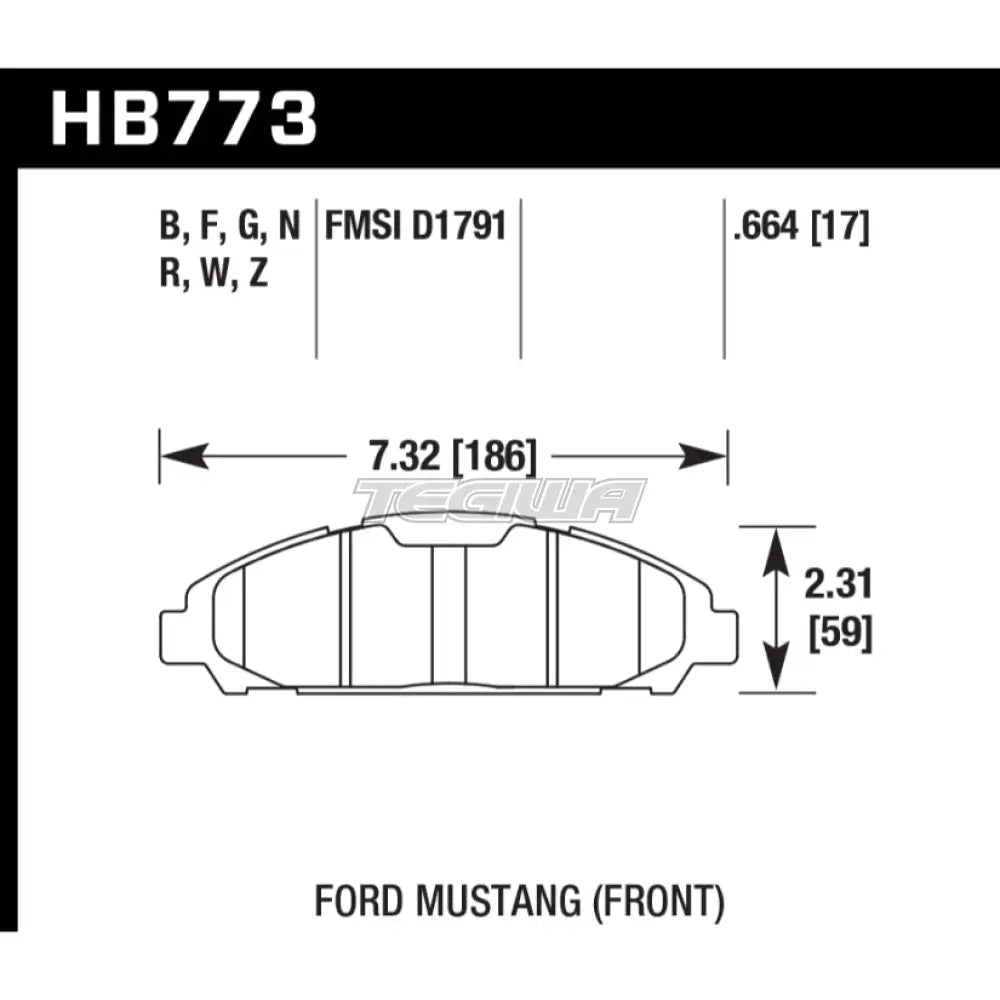 HAWK Performance HP Plus Road and Track Brake Pads Front - HB773N.664