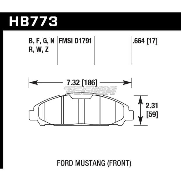 HAWK Performance HP Plus Road and Track Brake Pads Front - HB773N.664