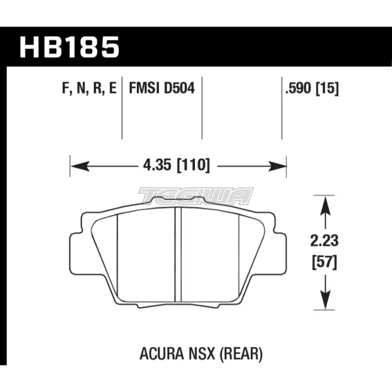 HAWK Performance HP Plus Road and Track Brake Pads Rear - HB185N.590