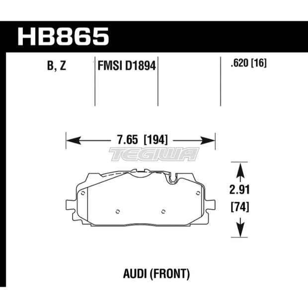 HAWK Performance HPS 5.0 High Performance Street Brake Pads Front - HB865B.620