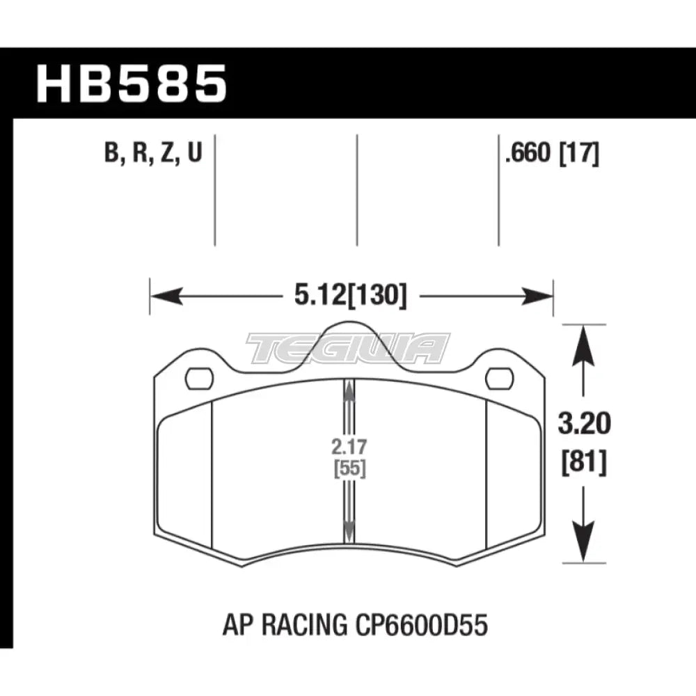 HAWK Performance HPS 5.0 High Performance Street Brake Pads  - HB585B.660