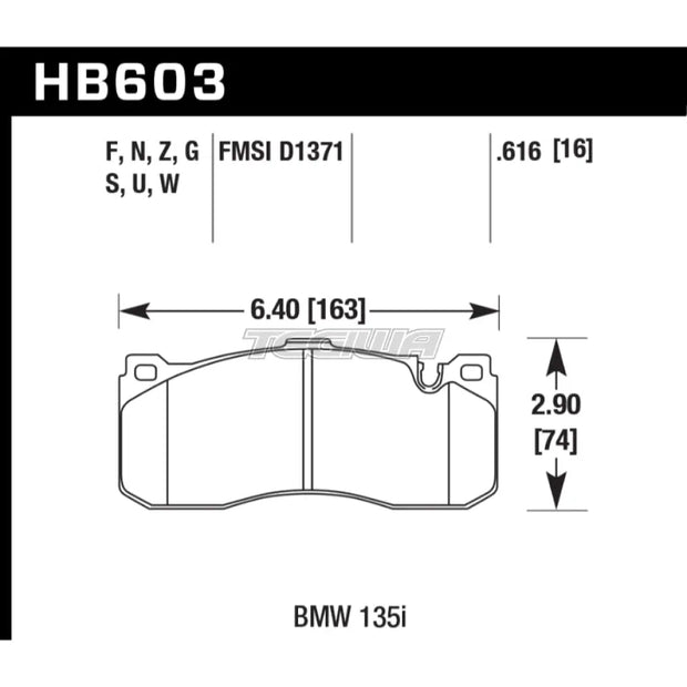 HAWK Performance HPS High Performance Street Brake Pads Front - HB603F.616