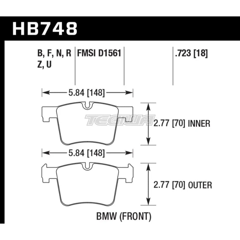 HAWK Performance HPS High Performance Street Brake Pads Front - HB748F.723