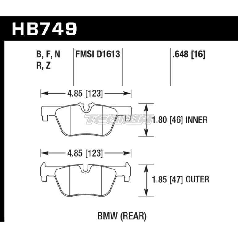 HAWK Performance HPS High Performance Street Brake Pads Rear - HB749F.648