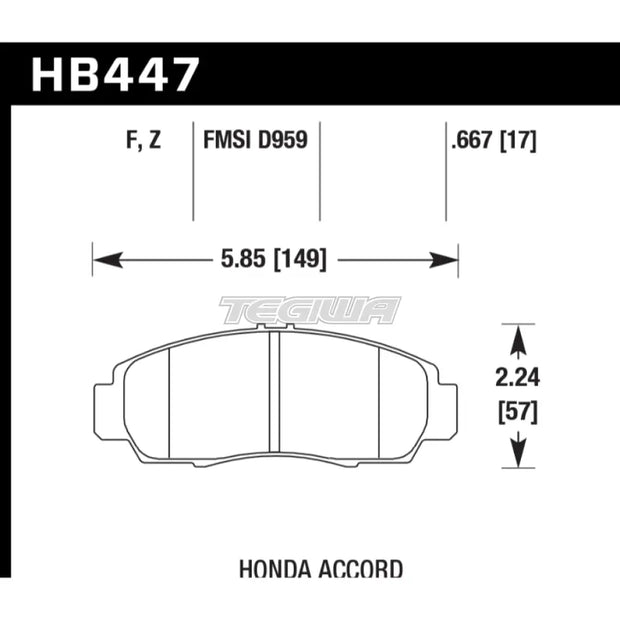 HAWK Performance PC Performance Ceramic Street Brake Pads Front - HB447Z.667