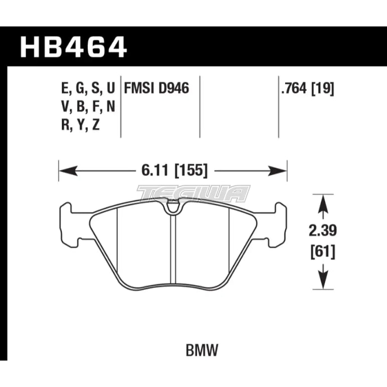 HAWK Performance PC Performance Ceramic Street Brake Pads Front - HB464Z.764