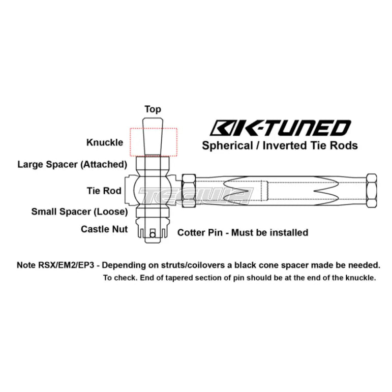 K-Tuned Complete Spherical Tie Rod Set Honda Integra DC5