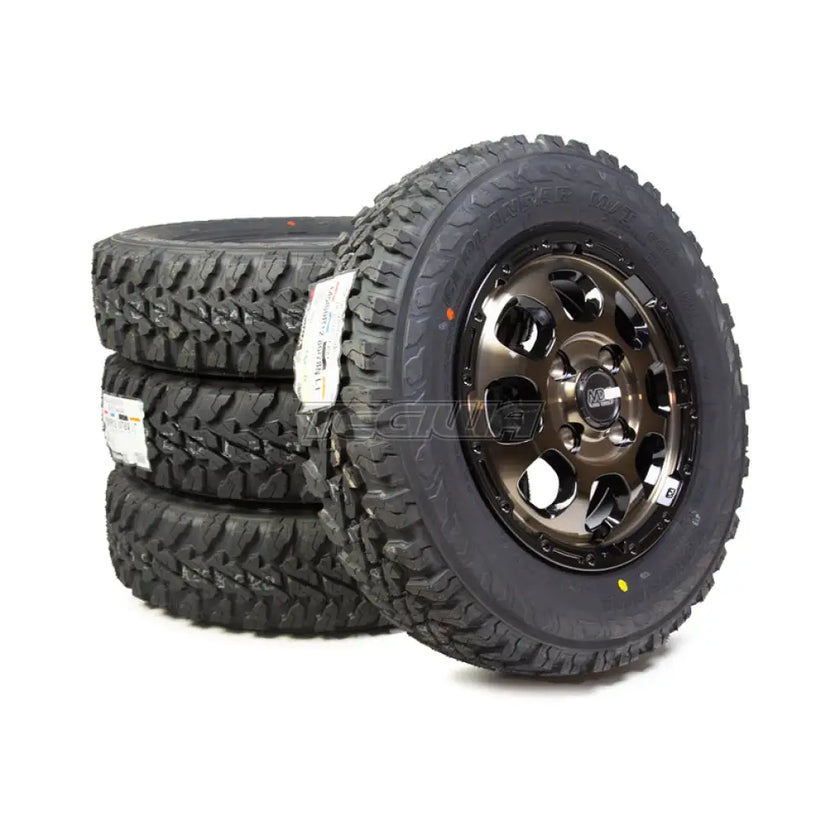 Mad Cross Grace BRC/BK 4x100 12x4 ET43 Alloy Wheel x Yokohama Geolandar M/T Tyres 145/80/12 (Set of 4) Kei Truck Van Honda Acty