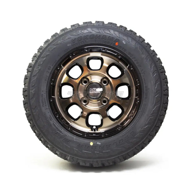 Mad Cross Grace BRC/BK 4x100 12x4 ET43 Alloy Wheel x Yokohama Geolandar M/T Tyres 145/80/12 (Set of 4) Kei Truck Van Honda Acty