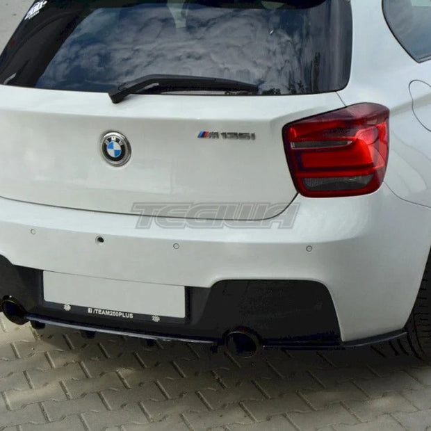 Maxton Design Central Rear Splitter BMW 1-Series F20 F21 M-power With Vertical Bars