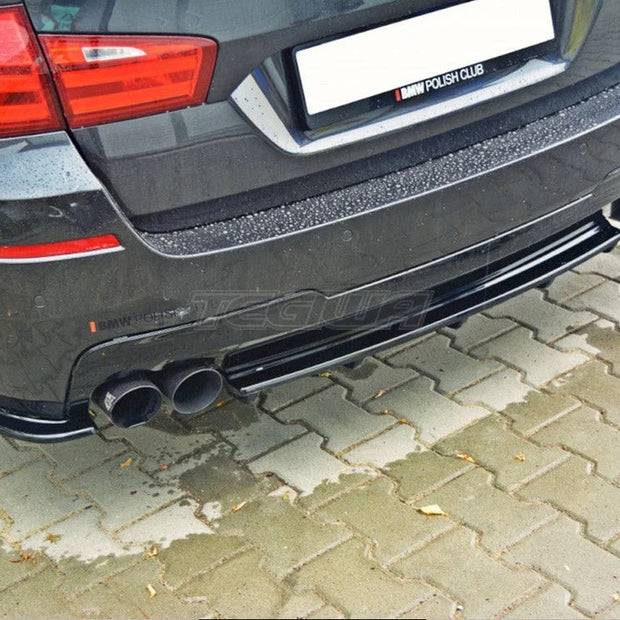 Maxton Design Central Rear Splitter BMW 5-Series F11 M-pack Fits TWO Double Exhaust Ends